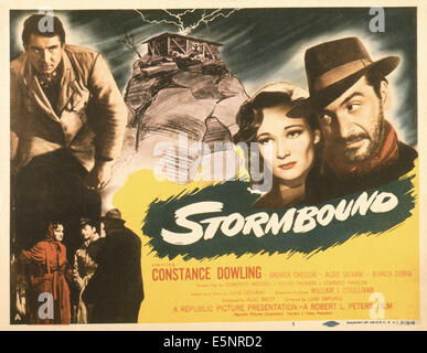 STORMBOUND, (aka LA STRADA FINISCU SUL FIUME), US-Plakat, rechts von links oben: Constance Dowling, Andrea Checchi, 1951 Stockfoto