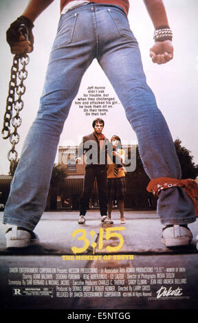 03:15, (aka SHOWDOWN am LINCOLN HIGH), US-Plakat-Kunst, von links: Adam Baldwin, Deborah Foreman, 1986. © Dakota Stockfoto