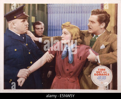 TIME OUT für Romantik, US Lobbycard, von links: Fred Kelsey, Claire Trevor, Michael Whalen, 1937. © 20. Jahrhundert-Fuchs-Film Stockfoto