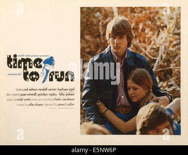 Zeit zu laufen, US Lobbycard, von links: Randall Carver, Barbara Sigel, 1973 Stockfoto