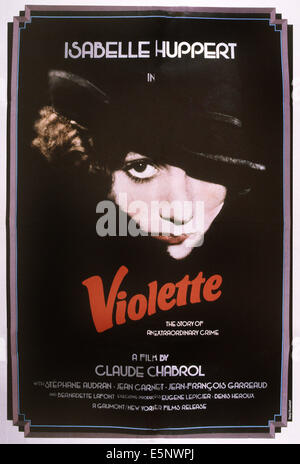 VIOLETTE, (aka VIOLETTE NOZIERE), US-Plakat, Isabelle Huppert, 1978, © New Yorker/Courtesy Everett Collection Stockfoto