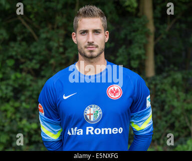 Deutsche Fußball Bundesliga - Fototermin Eintracht Frankfurt am 29. Juli 2014 in Frankfurt am Main: Torwart Kevin Trapp. Stockfoto