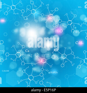 abstrakte Wissenschaft und Technik Hintergrund mit Chemie-Elementen Stockfoto