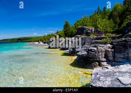 Bruce Peninsula National Park Georgian Bay Tobermory Ontario Kanada. Emmet Seengebiet Stockfoto