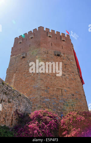 Der rote Turm in Alanya, Türkei Stockfoto