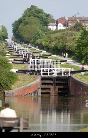 Caen Hill, Schlösser, Kennet und Avon Kanal Stockfoto