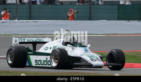 Williams FW08 Grand Prix Auto bei der Silverstone Classic 2014. Stockfoto