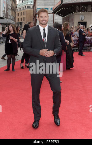 Kellan Lutz besucht die Weltpremiere von The Expendables 3 am 08.04.2014 im ODEON Leicester Square, London. Personen im Bild: Kellan Lutz. Bild von Julie Edwards Stockfoto