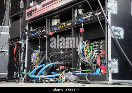 Bühnentechnik bei Konzert Stockfoto