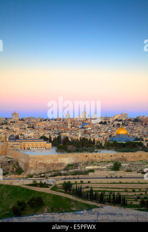 Blick auf Jerusalem vom Ölberg, Jerusalem, Israel, Nahost Stockfoto