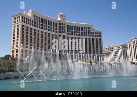 Brunnen zeigen, Bellagio Hotel, Las Vegas, Nevada, Vereinigte Staaten von Amerika, Nordamerika Stockfoto