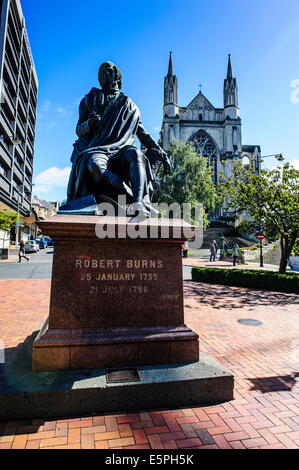 Robert Burns-Denkmal auf der Octagon, Dunedin, Otago, Südinsel, Neuseeland, Pazifik Stockfoto