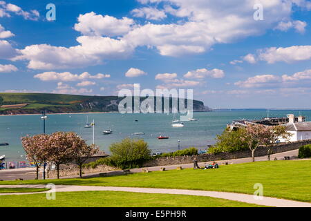 Swanage Park und Hafen von Swanage, Dorset, England, Vereinigtes Königreich, Europa Stockfoto