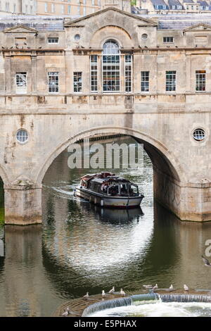 Pulteney Brücke über den Fluss Avon, Bath, Avon und Somerset, England, Vereinigtes Königreich, Europa Stockfoto