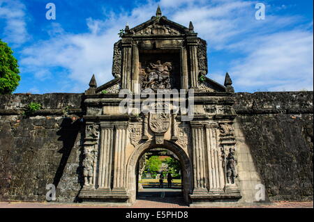 Eingang zum alten Fort Santiago, Intramuros, Manila, Luzon, Philippinen, Südostasien, Asien Stockfoto