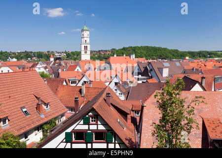 Altstadt und Kirche St. Martin, Biberach ein der Riss, Oberschwaben, Baden-Württemberg, Deutschland, Europa Stockfoto