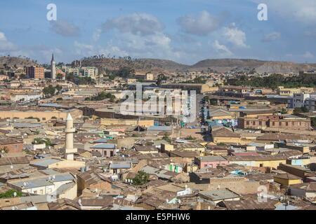 Blick über die Hauptstadt Asmara, Eritrea, Afrika Stockfoto