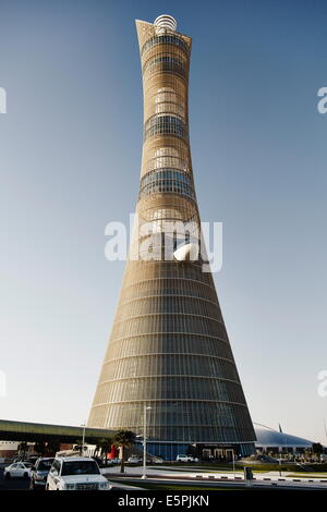 Aspire Tower (Fackel Hotel), derzeit das höchste Bauwerk in Doha, Doha, Katar, Nahost Stockfoto