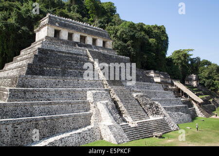 Tempel der Inschriften in Palenque archäologischer Park, UNESCO World Heritage Site, Palenque, Chiapas, Mexiko, Nordamerika Stockfoto