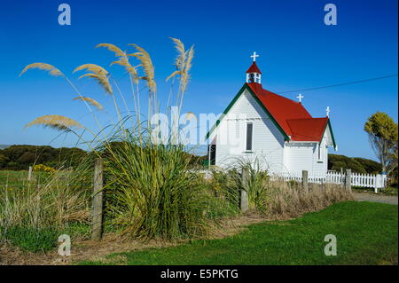 Einsame Kirche in den Catlins, Südinsel, Neuseeland, Pazifik Stockfoto