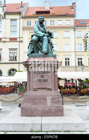 Denkmal-Komödie-Schriftsteller Aleksander Fredro gemacht aus Bronze im Jahr 1897 vom Bildhauer Leonard Marconi Stockfoto