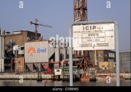 Venedig, Italien, industriellen Bereich von Porto Marghera, ENEL thermoelektrische Kraftwerk Stockfoto