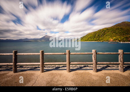 Shikotsu-Toya-Nationalpark, Japan am See Shikotsu. Stockfoto