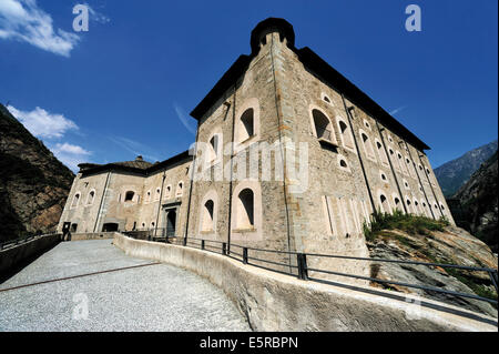 Italien Aostatal die Festung Bard Architektur des Forts Stockfoto