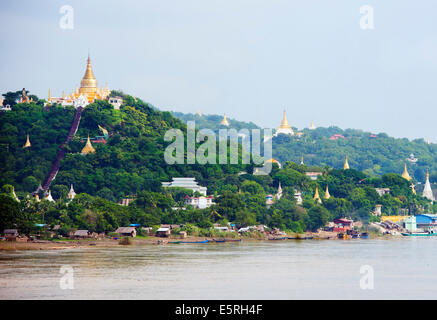 Südost-Asien, Myanmar (Burma), Mandalay, Sagaing Hill, Irrawaddy-Fluss Stockfoto