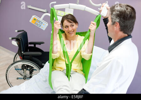 Behinderten Menschen bei einem Lebensraum Labor Handicap (L2H), experimentelle Leben in den Dienst der physikalischen Medizin eingerichtet und Stockfoto