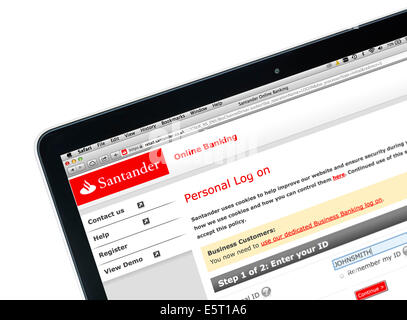 Santander online-Banking auf einem 13' Apple MacBook Pro Retina-computer Stockfoto