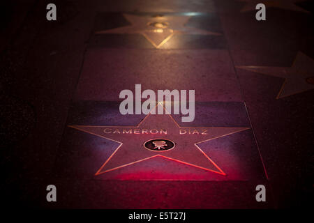 Sterne auf dem Bürgersteig auf dem Walk of Fame, Hollywood Boulevard, Los Angeles, California, Vereinigte Staaten von Amerika Stockfoto