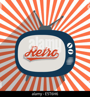 Vintage-Hintergrund mit Wort "Retro". Flache Design-Darstellung. Stockfoto