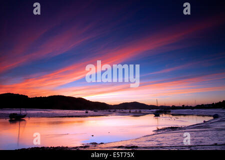 Sonnenuntergang über den rauen Firth von Kippford, Dumfries und Galloway Stockfoto