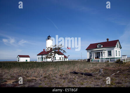 Dungeness Licht Bahnhofsneubau, Sequim, WA Stockfoto