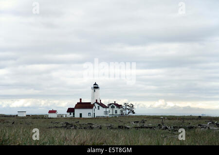 Dungeness Licht Bahnhofsneubau, Sequim, WA Stockfoto