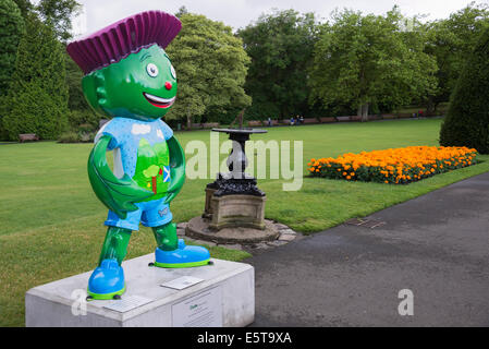 "Clyde" befindet sich das Maskottchen der Commonwealth Games Glasgow 2014 in Glasgow Botanic Gardens Stockfoto