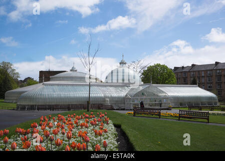 SummerGlasgow Botanic Gardens und Kibble Ort Schmiedeeisen gerahmte Gewächshaus. Stockfoto