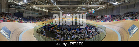 24. Juli 2014: Sir Chris Hoy Radrennbahn in Glasgow während der 20. Commonwealth Games in Schottland. Stockfoto