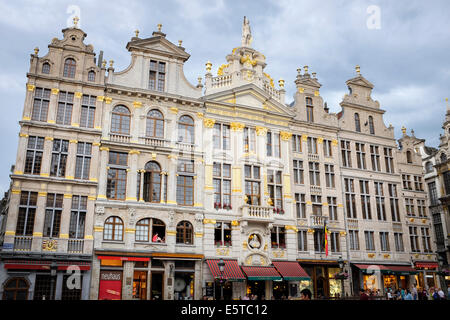 Zunfthäuser auf dem Grote Markt oder Grand Place von Brüssel, Belgien Stockfoto