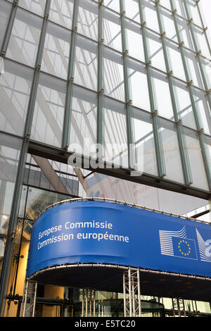 Europäische Kommission, Charlemagne Gebäudeeingang in Rue De La Loi, Brüssel, Belgien Stockfoto