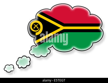 Fahne Flagge in der Cloud, isoliert auf weißem Hintergrund von Vanuatu Stockfoto