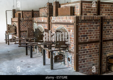 Öfen im Krematorium, KZ Dachau, Dachau, Bayern, Deutschland Stockfoto