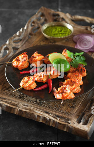 Tandoori Garnelen. Indisch-Meeresfrüchte Stockfoto