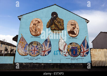 Wandgemälde im protestantischen Shankill Road-Bereich von Belfast, Nordirland. Stockfoto