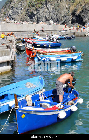 Vernazza Hafen 5 Cinque Terre Ligurien Italien Stockfoto