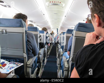 An Bord der kommerziellen Flugzeug Flug Stockfoto