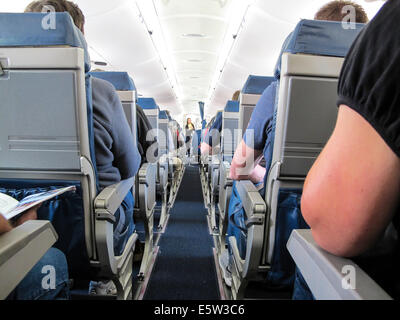 An Bord der kommerziellen Flugzeug Flug Stockfoto