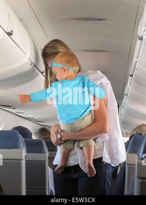 An Bord der kommerziellen Flugzeug Flug Stockfoto