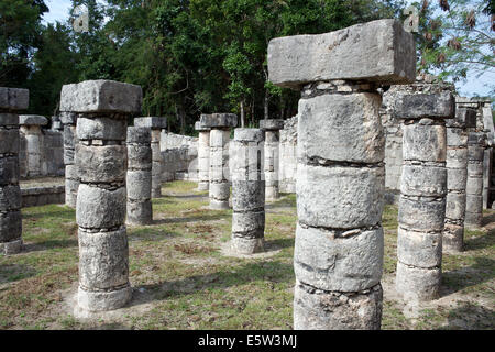 Plaza der Tausend Säulen Chichen Itza Yucatan Mexiko Stockfoto